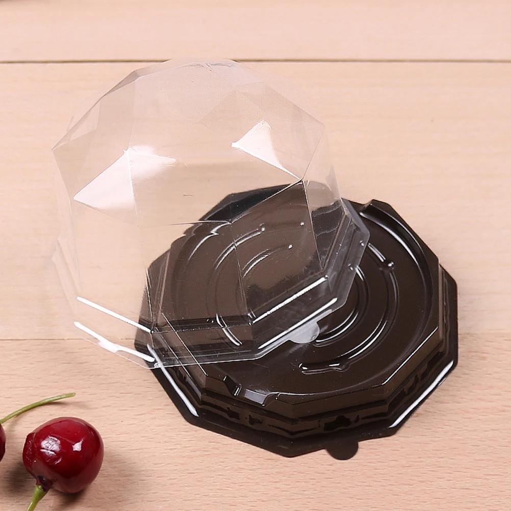 

50pcs Cake Boxes Food Containers Mousse Holders Party Favor Boxes Food Grade PVC Safe Eco Friendly Diamond Shape