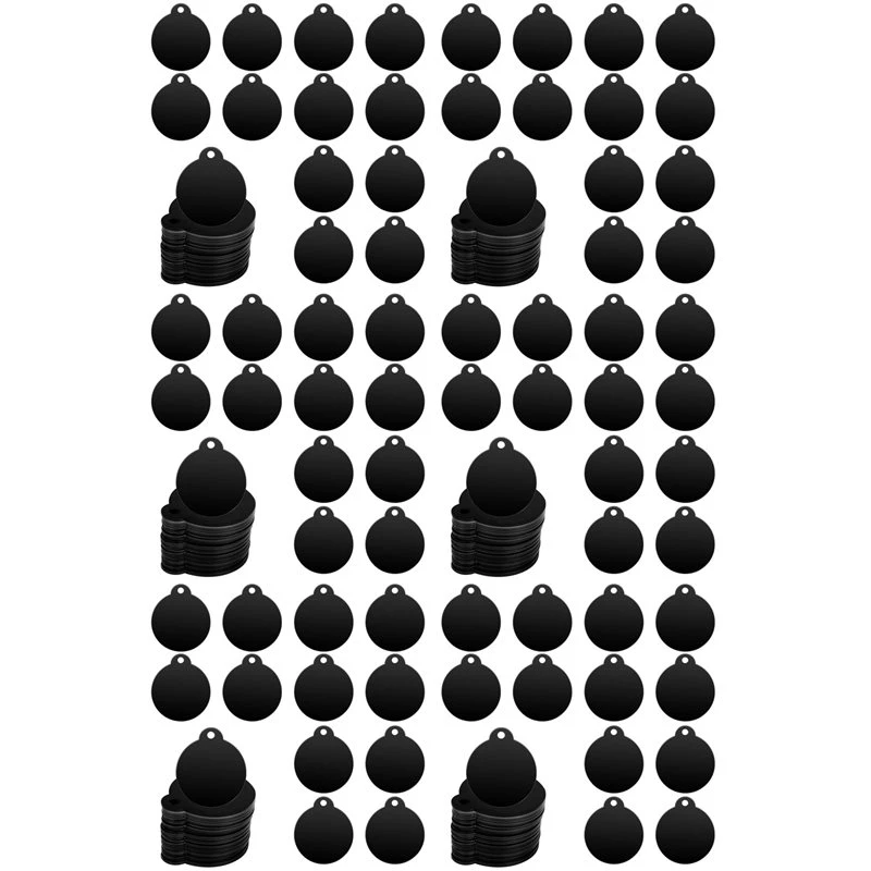 150 Pack Round Aluminum Blank Tags Black Stamping Blanks Engraving Blanks Discs Metal Blanks Keychain Dog Tag Eco-Friendly