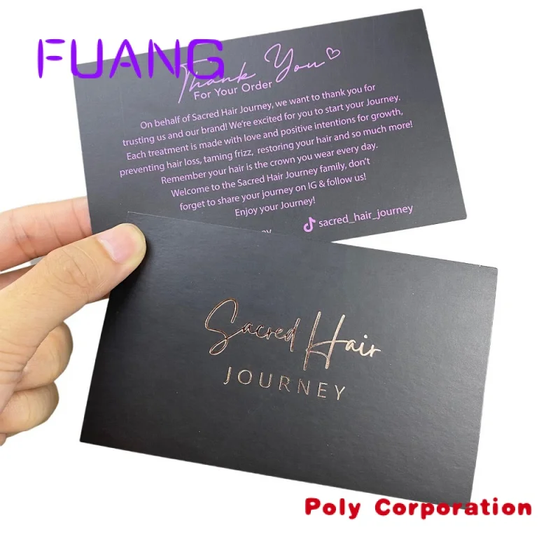 

Custom Custom Printing Luxury Rose Gold Foil Hot Stamp Business Coated Paper Thank You Cards