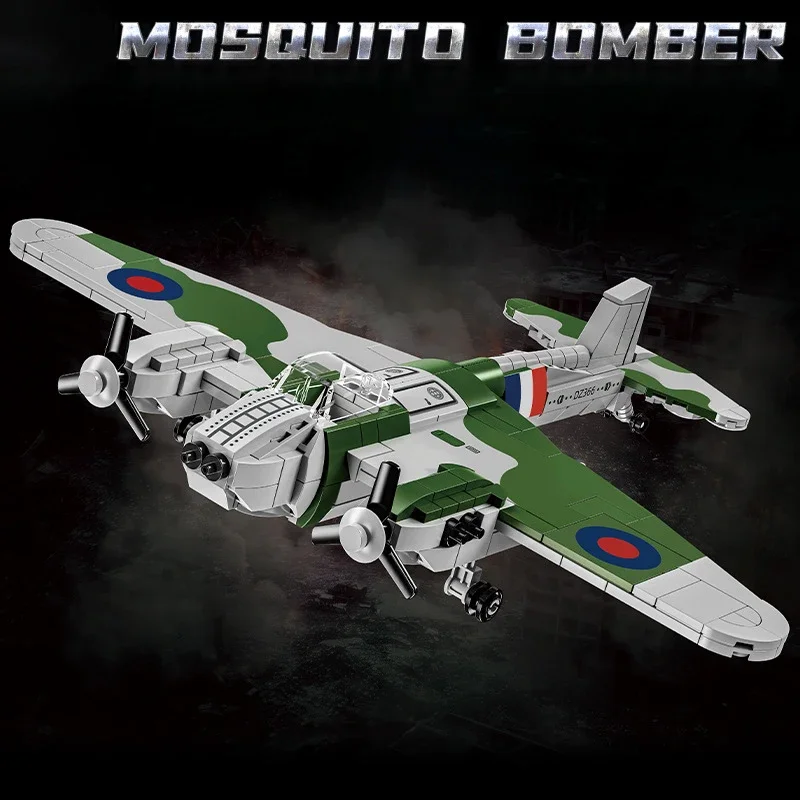 

Mosquito WWII Wooden Wonder Fighter Building Blocks Model Kit Historical Aircraft for Adults & Collectors