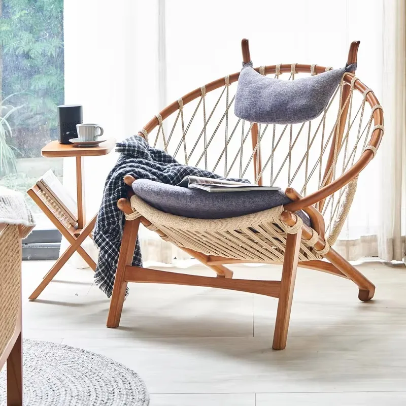 Durable wood ash lounge chair modern design, suitable for apartment family hotel terrace and balcony leisure