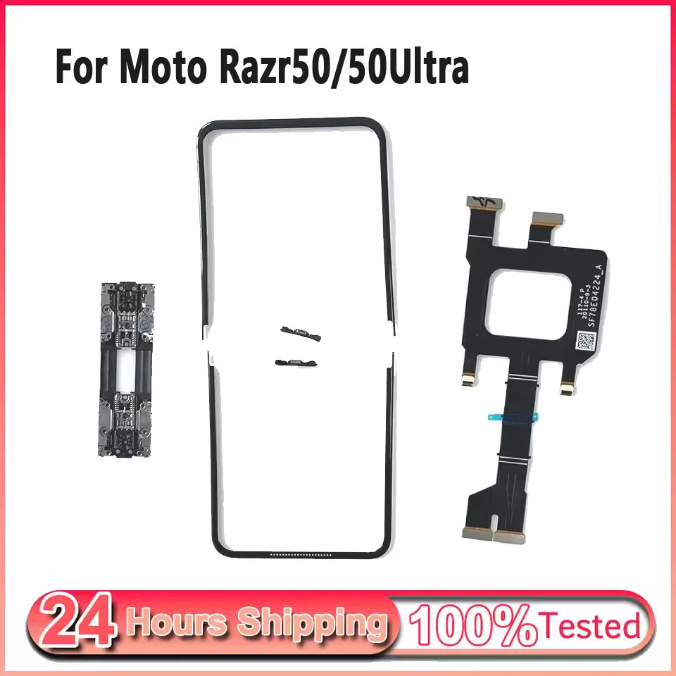 For Motorola Razr 50 Ultra XT2453 XT2451 LCD Screen Phone Repair Middle Frame Bezel Replace Motherboard Flex Hinge