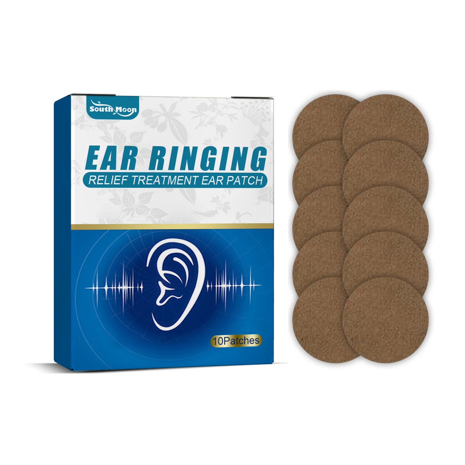 Tinnitus Patch (10pcs) Hearing Loss, Deafness, Partial Hearing, Acupoint Patch for Ear Discomfort, Ear Itching, Tinnitus, Ear He