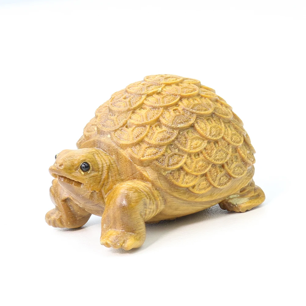 Money Turtle Tortoise Copper Coins Crafts Natura Wood Ornament Lucky Fortune Feng Shui Mascot Charms Figurines Paperweight Decor