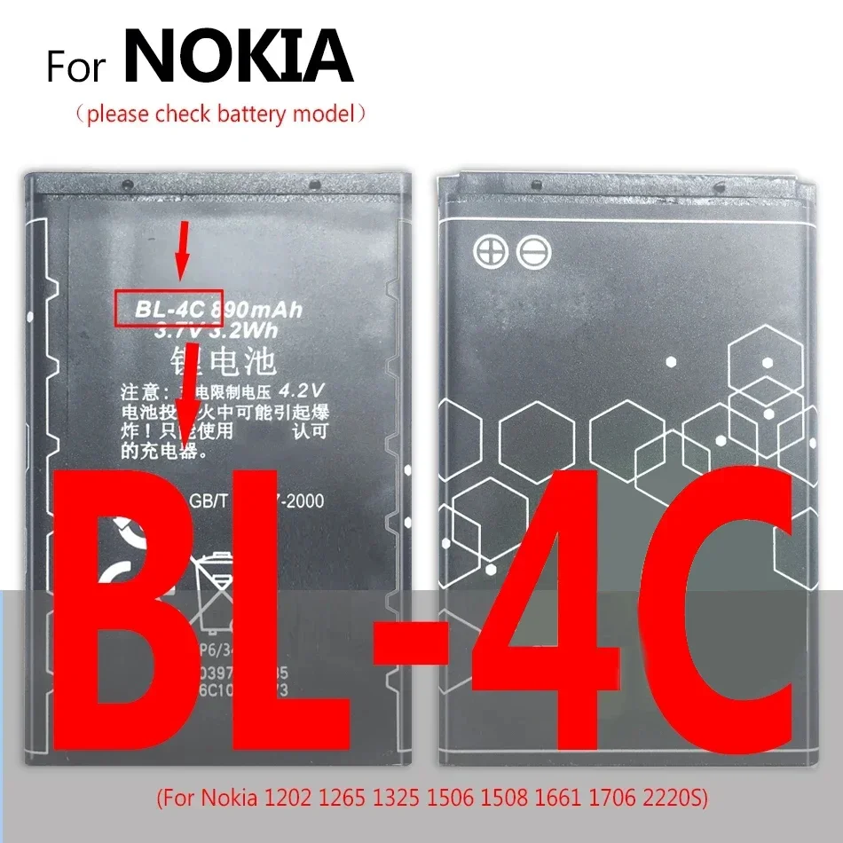 BLC-2 BLB-2 BLD-3 BL-4C BL-5C Batteria Per Nokia 1200 2100 3200 3300 6220 6610 7250 3310 3330 3410 3510 5510 3530 3335 BLD 3