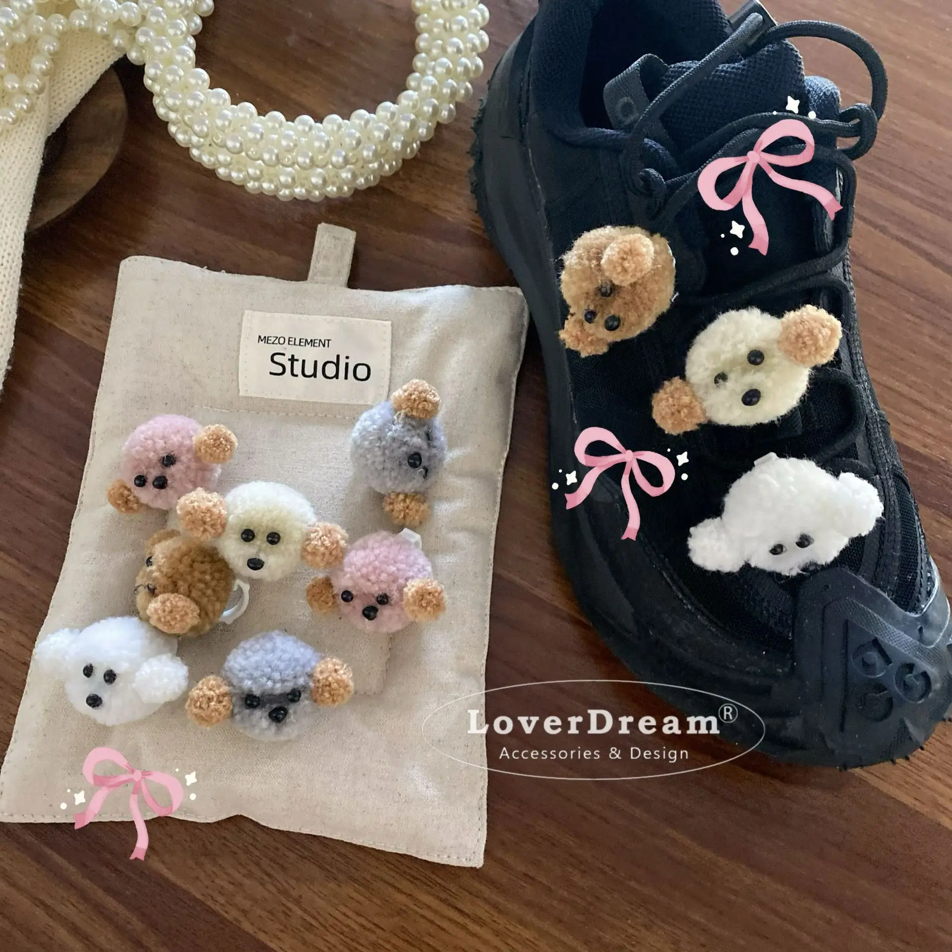 Shoe Clips Plush Toy Poodle Cute Sweet Versatile Non Slip Durable Lightweight for Sneakers Sandals Loafers Women Girls  Decor