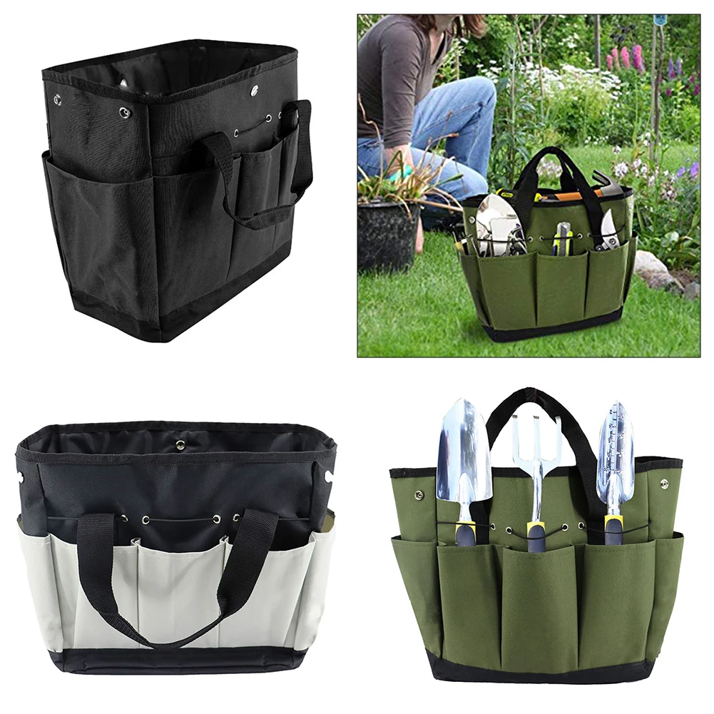 Perfetto per il giardinaggio Borsa portaoggetti da giardino Stoccaggio multiuso 34W X 17D X 30H Cm Panno Oxford 600D Ampio spazio di archiviazione