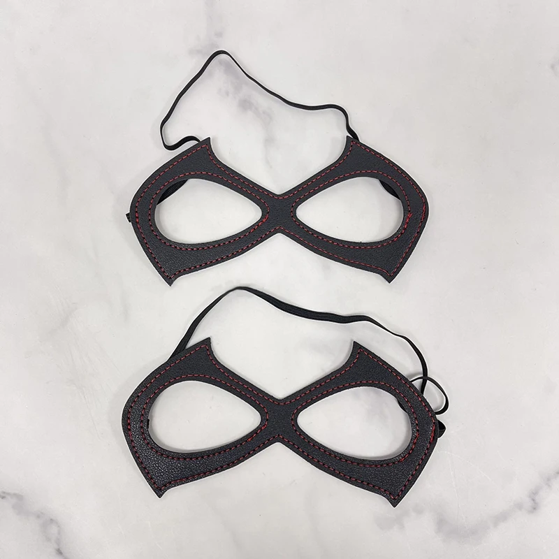 Masquerade Black Leather Red Stitch Mask Eye Mask Cosplay Halloween Mask Eye Patch