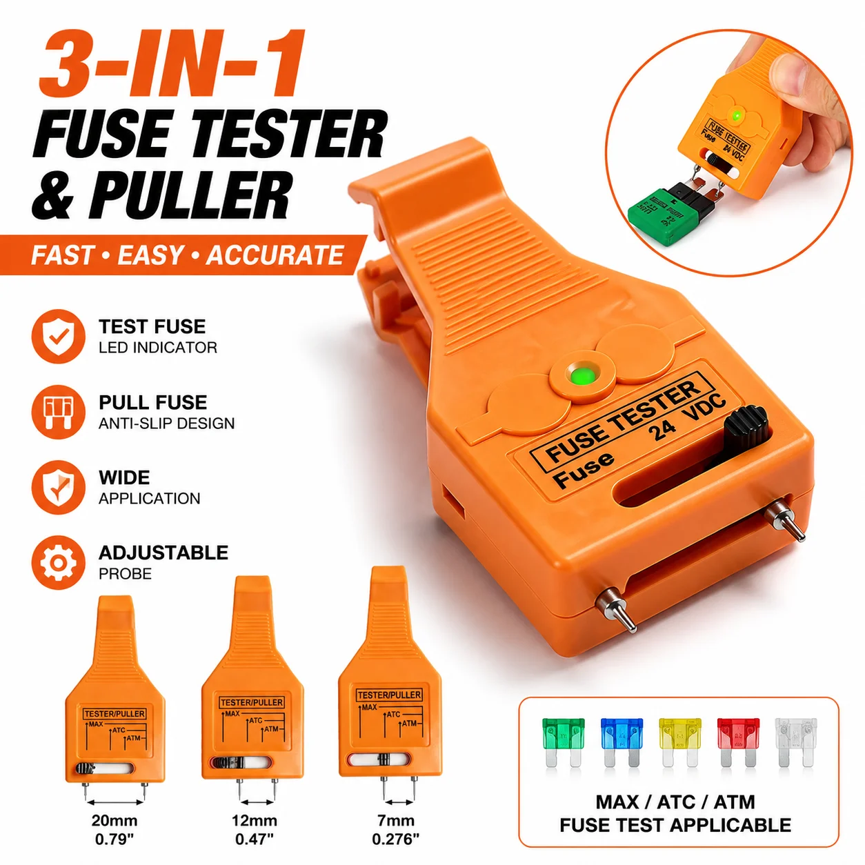 Tester Puller Tester Multi Functional MAX ATC ATM DC 12V Automotive Blade Checker Tester Puller Removal Tool Car Accessories