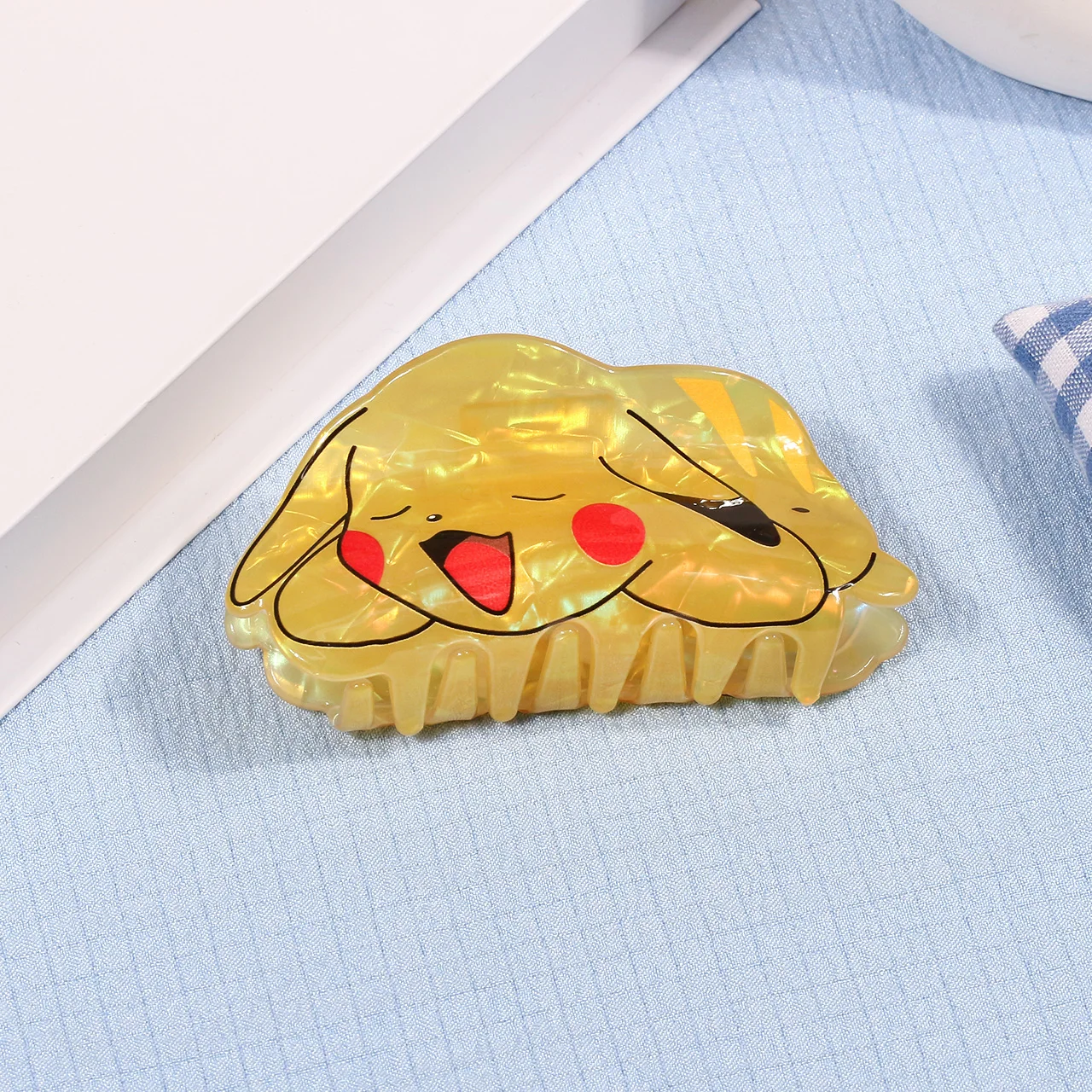 دبوس شعر بوكيمون بيكاتشو لطيف وبسيط مزخرف على شكل كعكة شعر قوية لإمساك الشعر على شكل بوكيمون #5