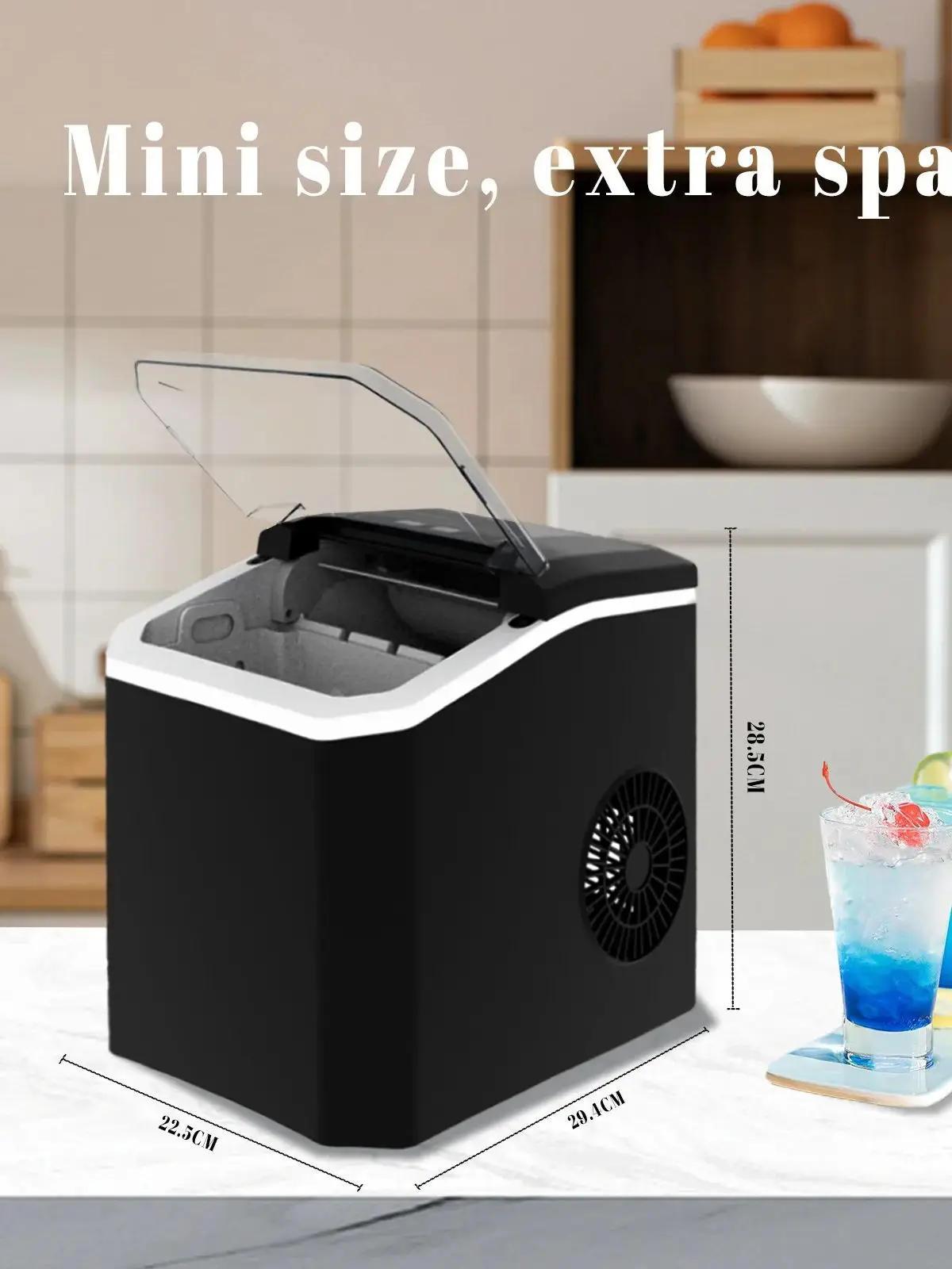 Countertop Ice Maker Machine Portable Ice Makers Countertop Make 12kg ice in 24 hrs Ice Cube Ready in 6-13 Mins