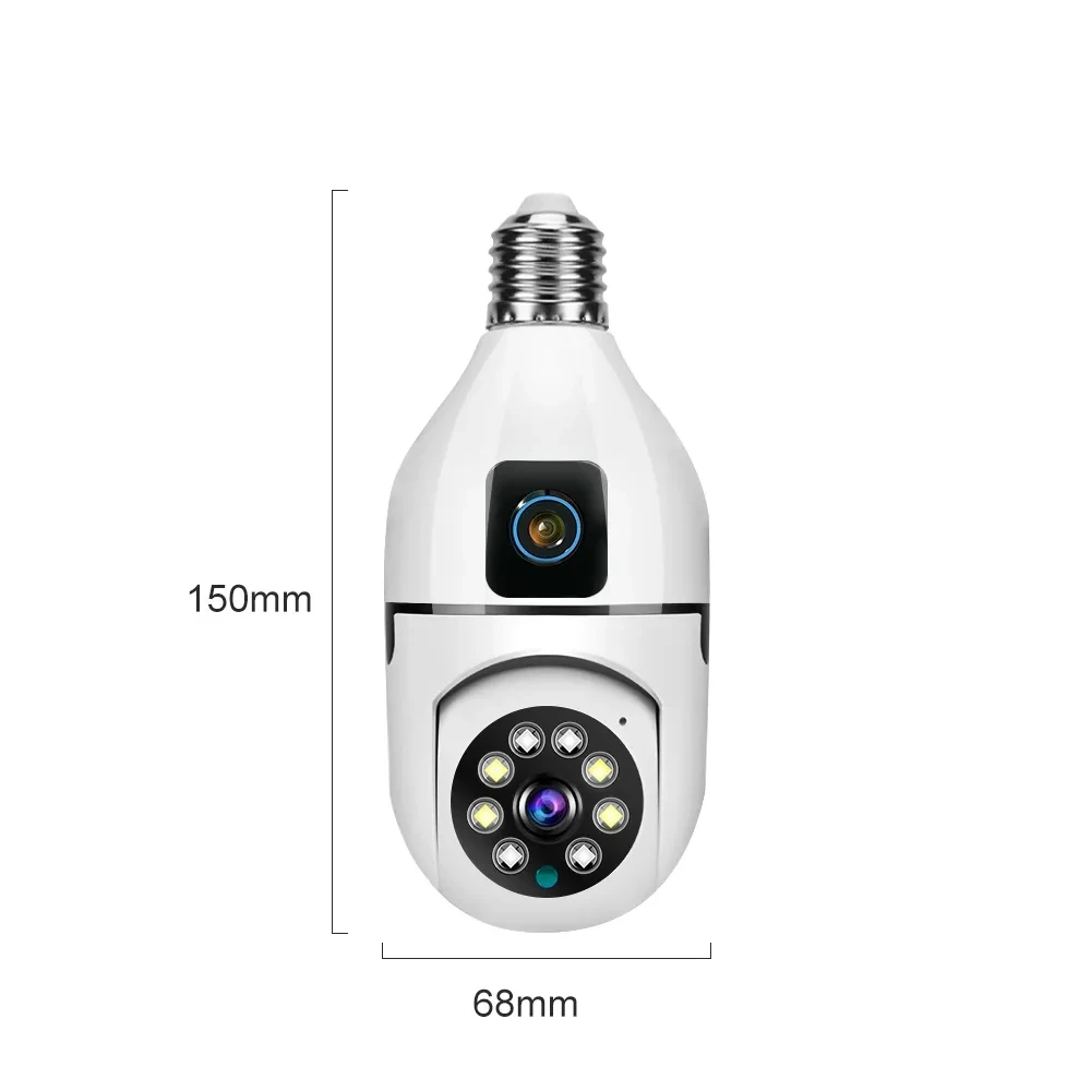 Dual Screen YOOSEE  2MP WIFI Camera Dual Lens Home Indoor Smart Wireless E27 Light Bulb Security Camera Color Night Vision