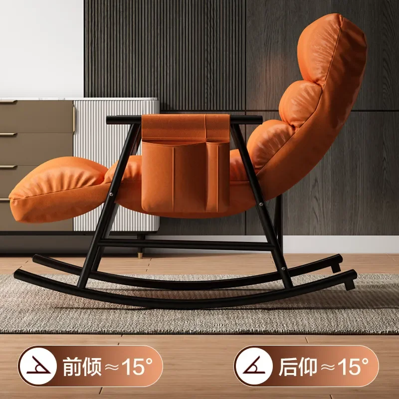 Leisure Rocking Chair Lazy Sofa Balcony Nap Lobster Chair Tech Cloth Living Room Recliner Single Household