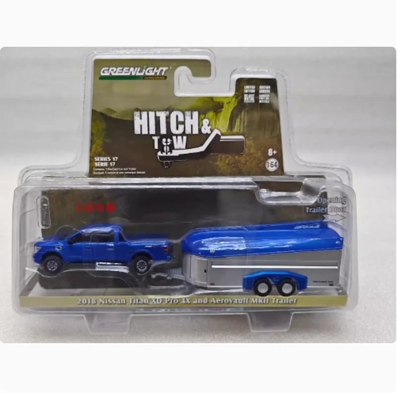 

GreenLight 1:64 2018 Nissan Titan XD Pro-4X w MKII Trailer Simulation Alloy Car Model Collection Display Toy Gifts Souvenirs