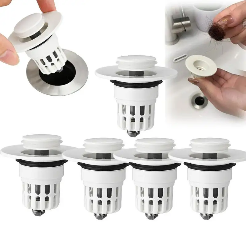 Basin Sink Stopper Pop Up Drain Button bathtub draining when plugged basin drain stopper  Basin Drain Filter Hair Catcher