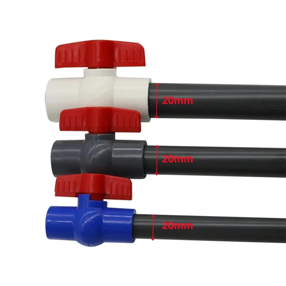 Butterfly Valve 20/25/32/40/60mm Connector Pipe PVC Garden Irrigation Aquarium Drainage System Water Supply Fittings White