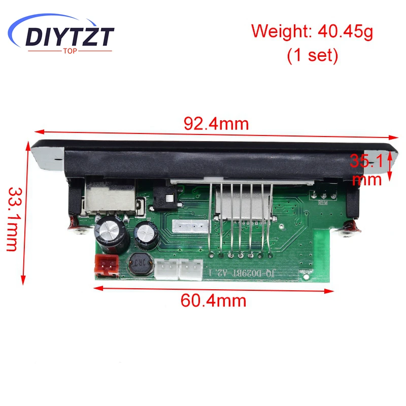 DIYTZT Bluetooth 5.0 Lettore MP3 Scheda di Decodifica 5V-32V 6W Amplificatore Auto Modulo Radio FM Supporto FM TF USB AUX Registratori