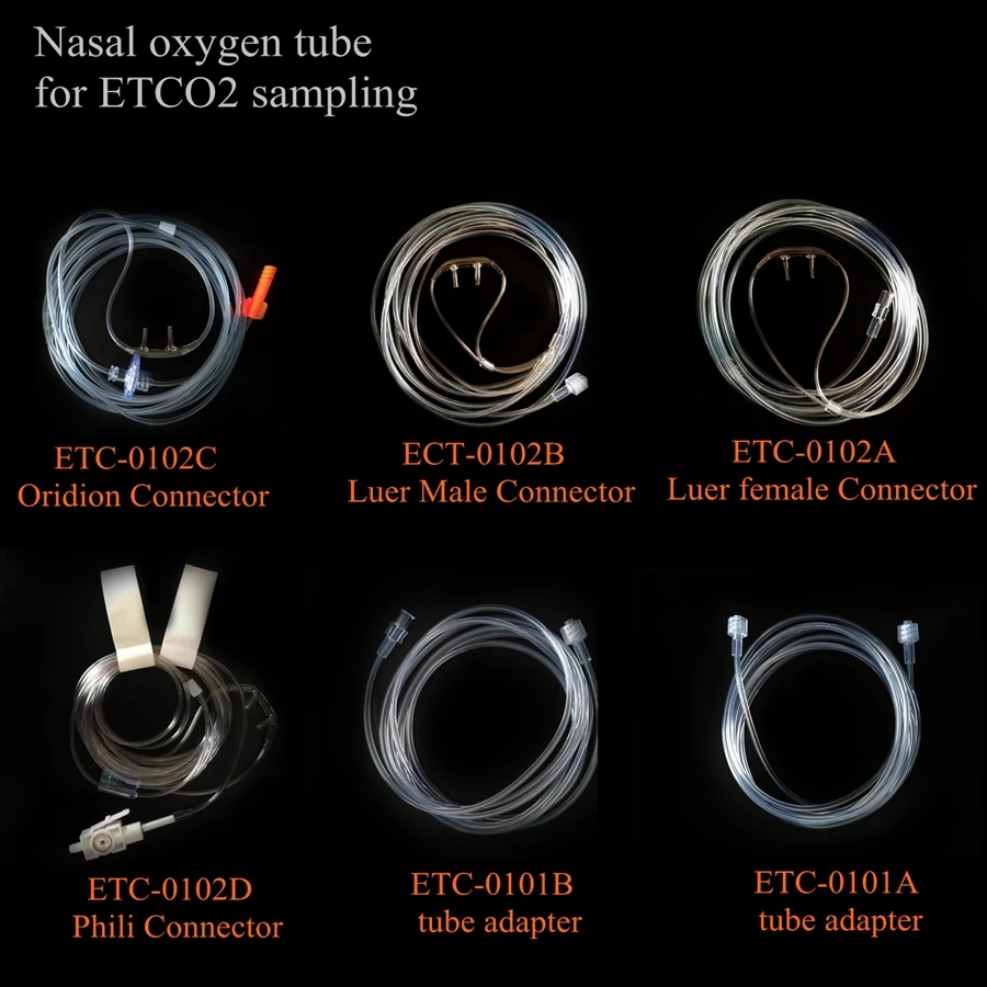 disposable medical CO2 O2 H2 Nasal oxygen tube ETCO2 sampling tube adpater tube with LUER connector