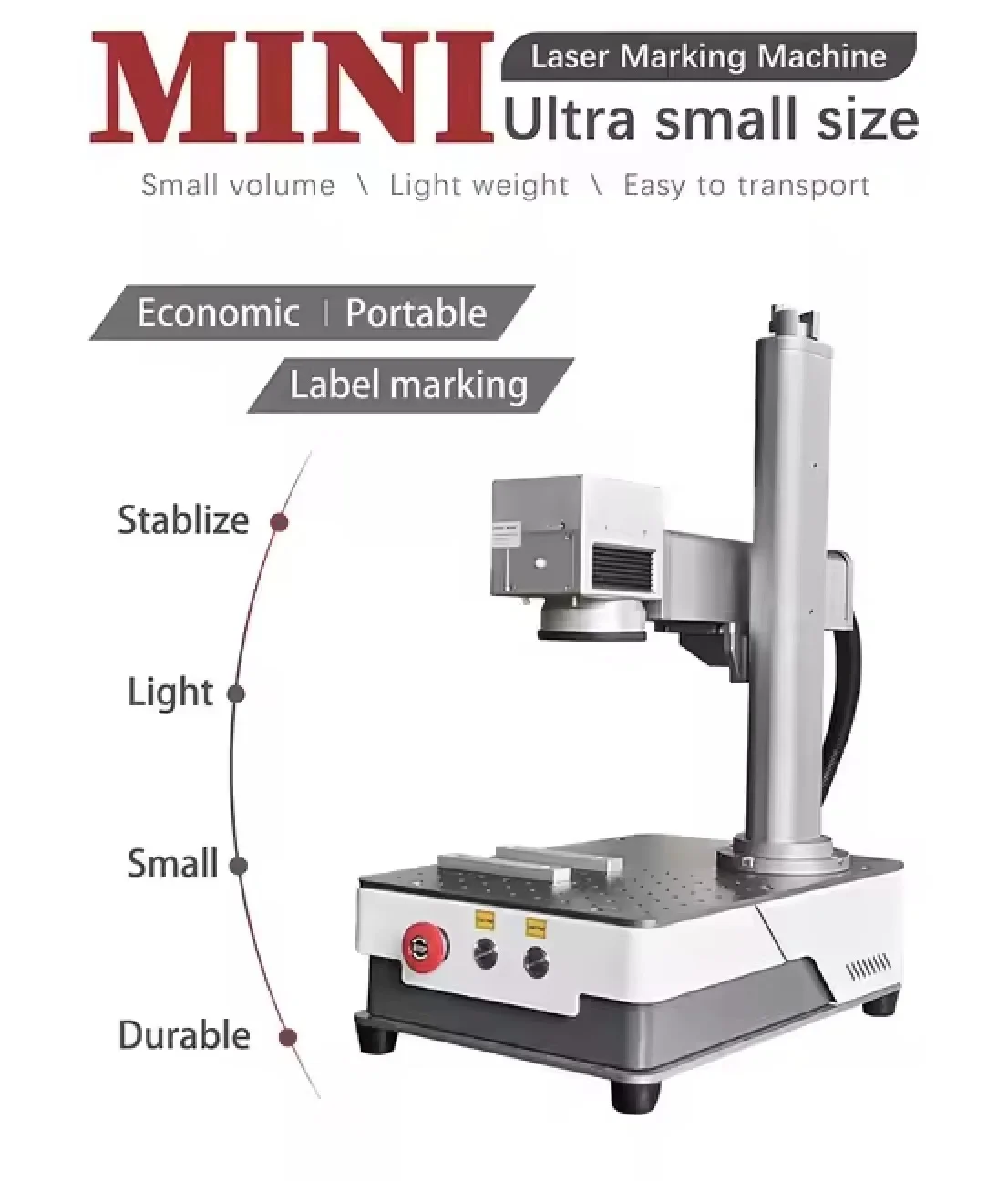 Mini macchina per incisione laser a fibra da tavolo per incisore di gioielli in rame, acciaio, oro, argento, anello, marcatura di metalli