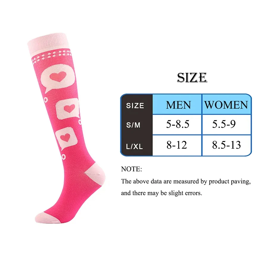 6/7 Pairs Compression Socks Varicose Socks Men Women Diabetes Swelling Elastic Knee Socks Outdoor Sports Running Fitness Cycling