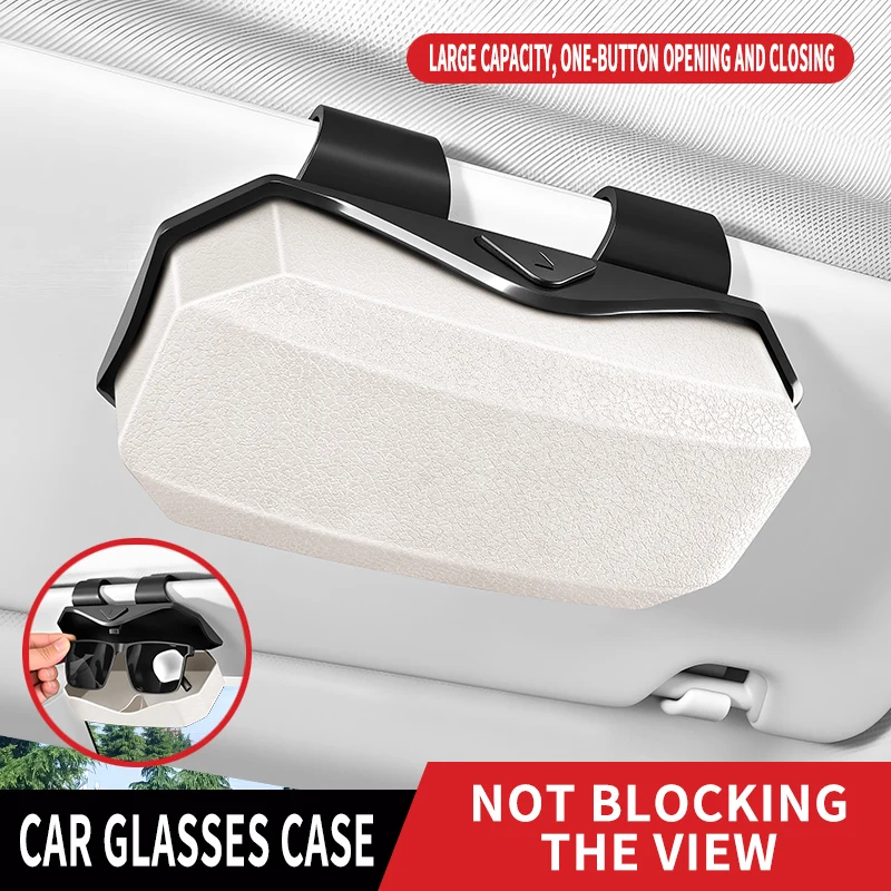 1 Stück Luxuriöses Auto-Brillenetui Kratzfestes Material für den Fahrzeuginnenraum Sonnenbrillen-Aufbewahrungsbox Clip Sonnenblenden-Zubehör