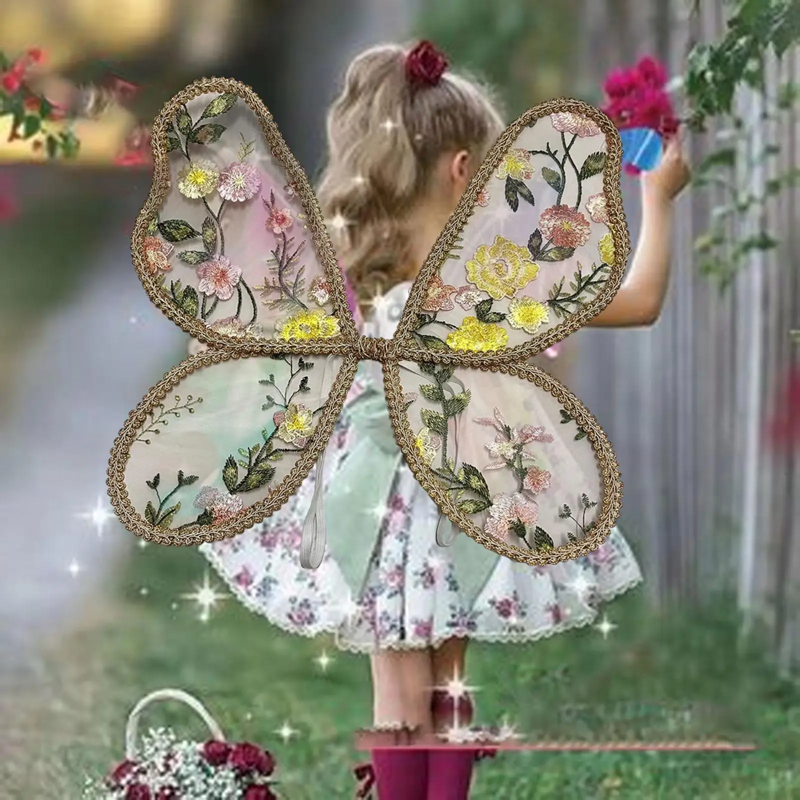 Girl Angel Wing Costume for Girl Decor Roles Play for Festive Party Festivals