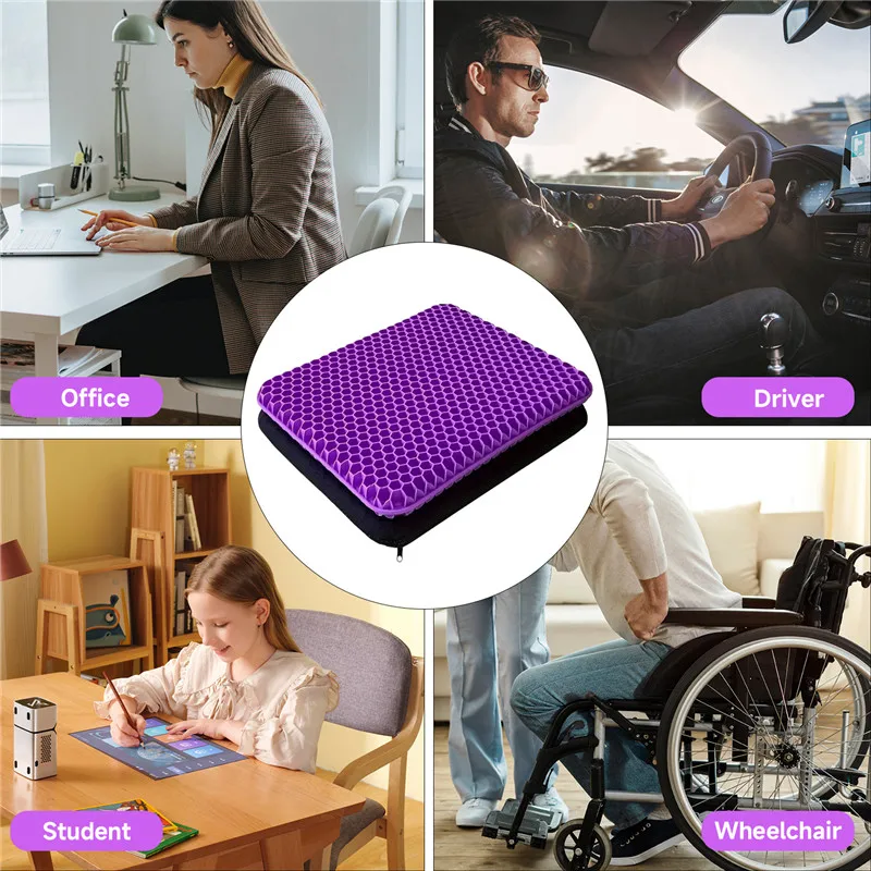 Cushion TPE Gel Cushion Honeycomb Egg Cushion Double Layer Square Office Breathable Chair Cushion Ice Pad Car Seat Cushion