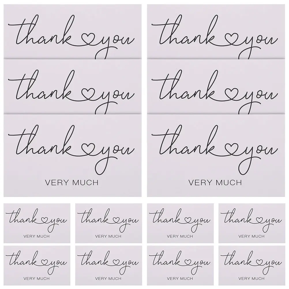

100Pcs Thank You Cards Small Business Paper Postcards Chic Design Compact Size for Salons Shops Wedding Bakery Customer