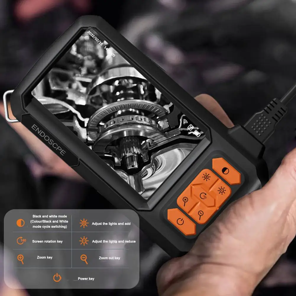 

HD1080P Industrial Endoscope Camera 4.3''IPS Screen Handheld Removable Pipe Inspection Borescope For Car Repair 2600mAh L0B6