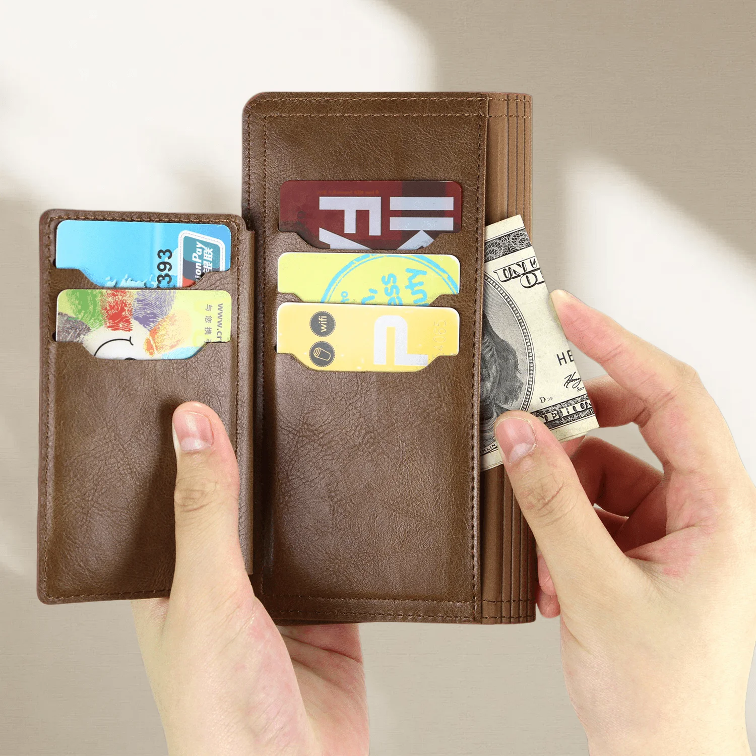Luxury Faux Leather Zipper Flip Wallet Case for Samsung S26 Ultra/ S26 Plus/ S26 Capa Protective Card Holder Cover