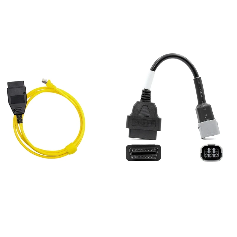 2PCS ESYS Data Cable For-BMW ENET Ethernet To OBD Interface For E-SYS ICOM Coding With OBD Motorcycle Cable For Suzuki