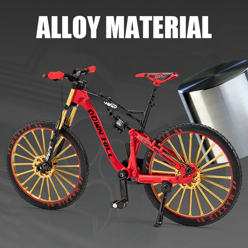 Mini 1:8 Skala Alloy Model Bike Off Road Racing Mountain Bicycle Diecast Metal Simulation Adult Collection Kid Toy Gift Ornament