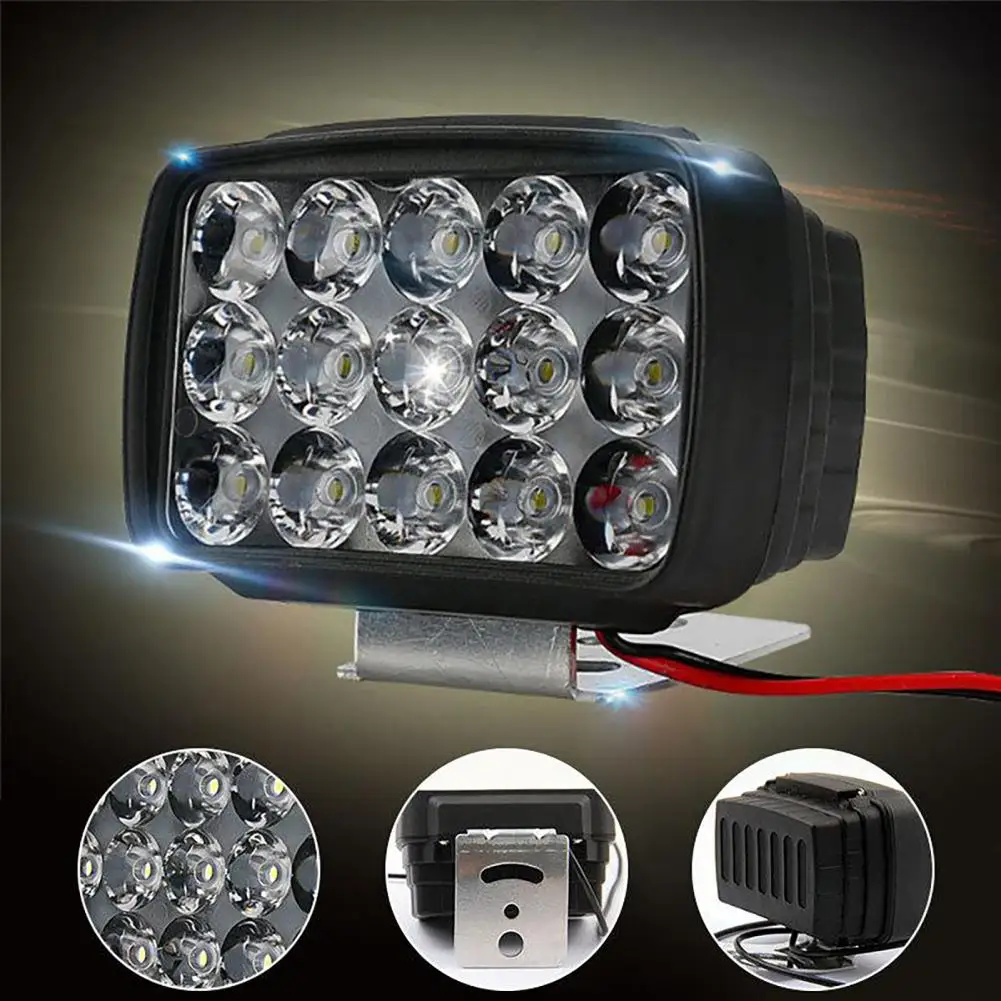 Compact Waterproof 12V 15W LED Scooters Spotlight Convenient Impact-resistant Front Driving Lamp for Motorbike