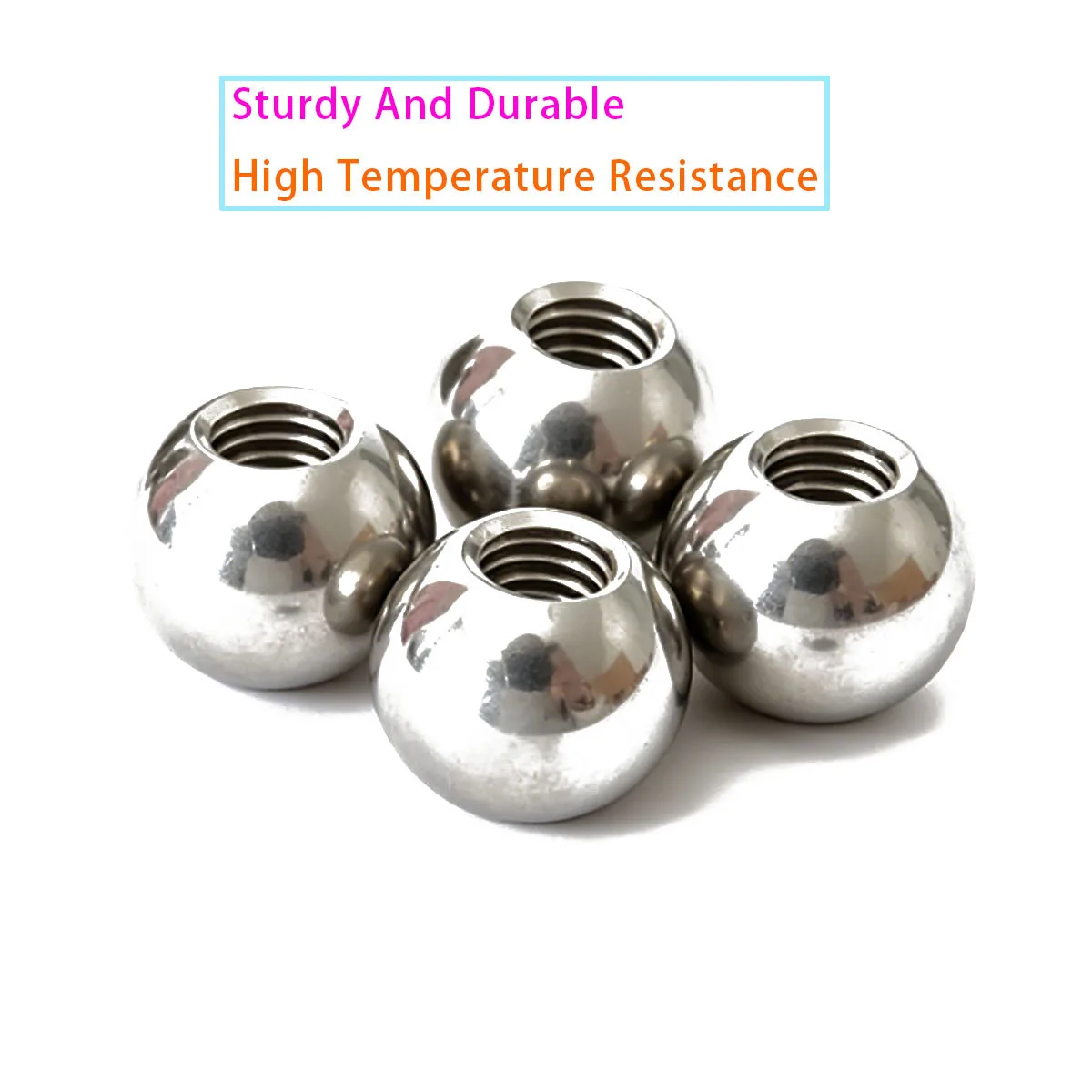 Metric Thread Solid Half Thread Blind Hole Balls 4mm 5mm Half  Through Hole M4 M5 Nut Balls Beads 304 Stainless Steel