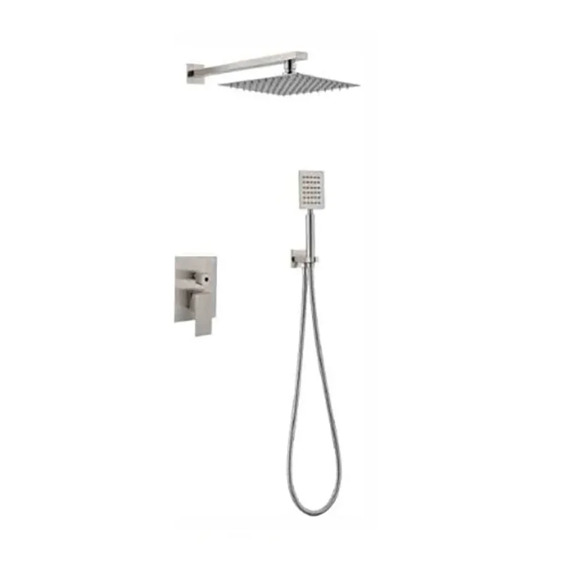 #*-Deao Good Quality Stainless Steel Mounted Black Column Concealed Rain Wall Mount Shower Set