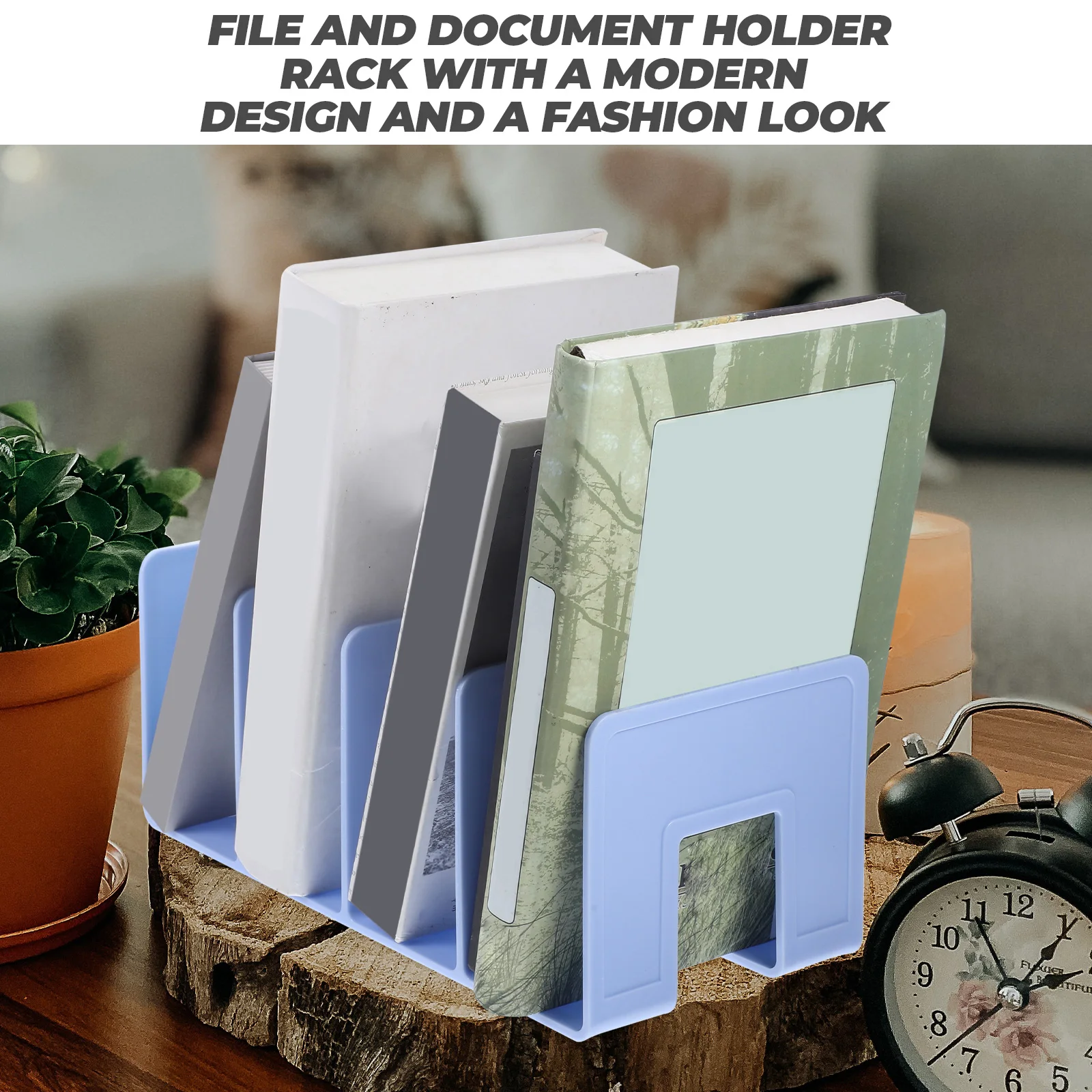 

Bookstore Desk Office File Organizer Holder for Desktop Bookshelf Racks Upright Vertical