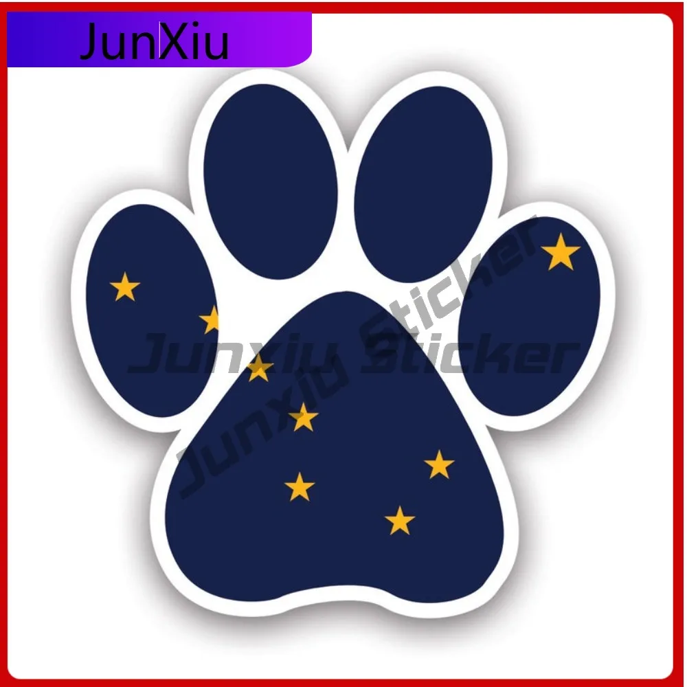 

Alaska State Paw Print Shaped Sticker Cool Car Waterproof Vinyl Decal For Motorcycle Helmet Fun Fun Sticker Unique High Quality