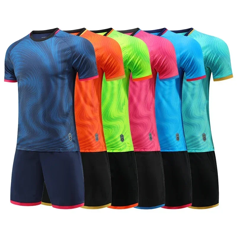 

Football Jersey Set Men Boy Custom Soccer Uniform Outfit Quick Drying Breathable College Team Club Professional Training Clothes