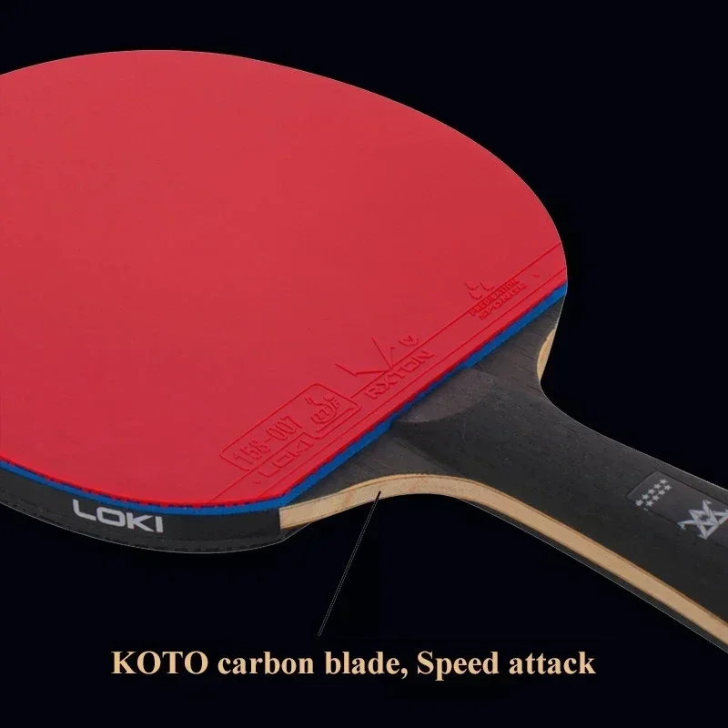 LOKI-Raquete profissional do tênis de mesa, 5 + 2 carbono Ping Pong Paddle, ultra ofensivo com borrachas pegajosas, 9 Star, 6, 7, 8, 9 Star