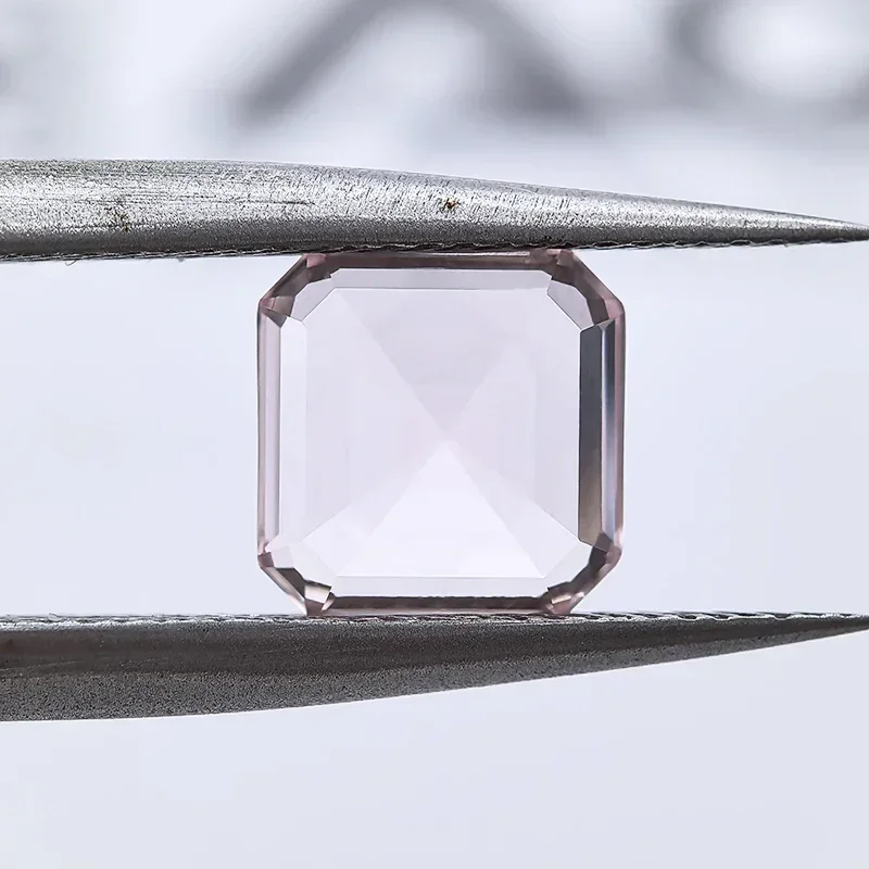 Lab Grown Sapphire VVS1 Asscher Cut Morgan Pink Charms Gemstone DIY Advanced Jewelry Making Materials Selectable AGLCertificate