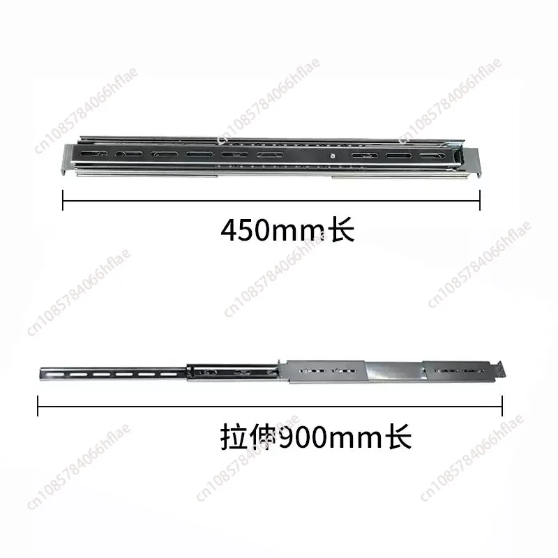 19 Inch Server Sliding Rail, Pull-out Three-section Slide for Network Cabinet, Fits 1U 2U 3U 4U Chassis - view 3