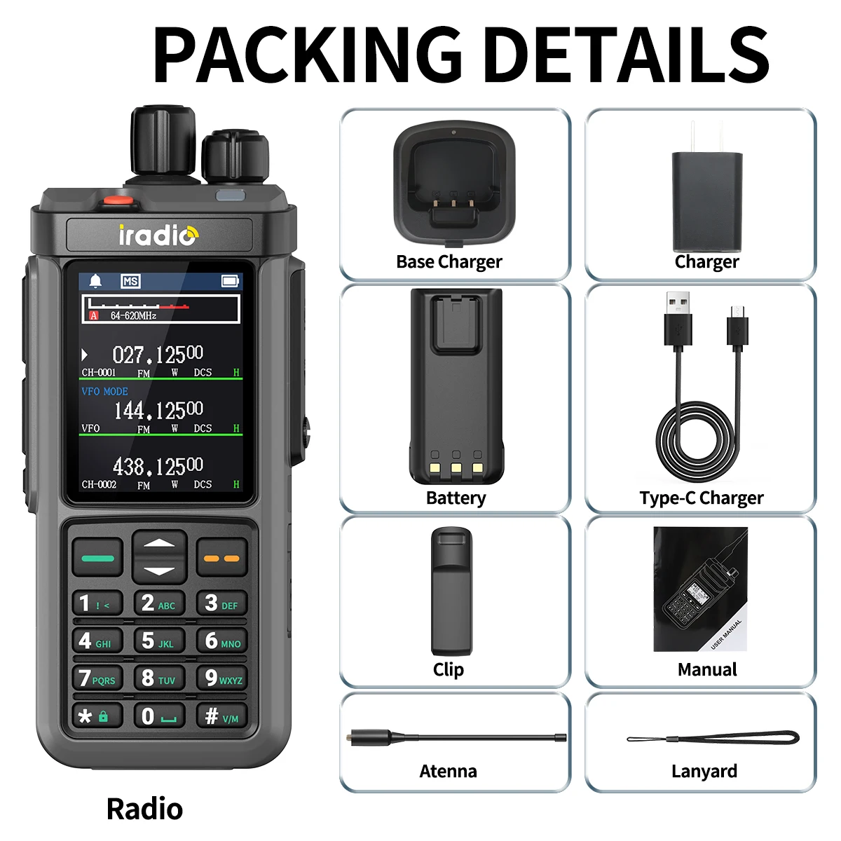 Iradio UV-98 PLUS Walkie Talkie 10W Cross Band Repeater HF AM FM USB LSB CW CB SW MW LW SSB DTMF Shortwave Multi Band Ham Radio image 6