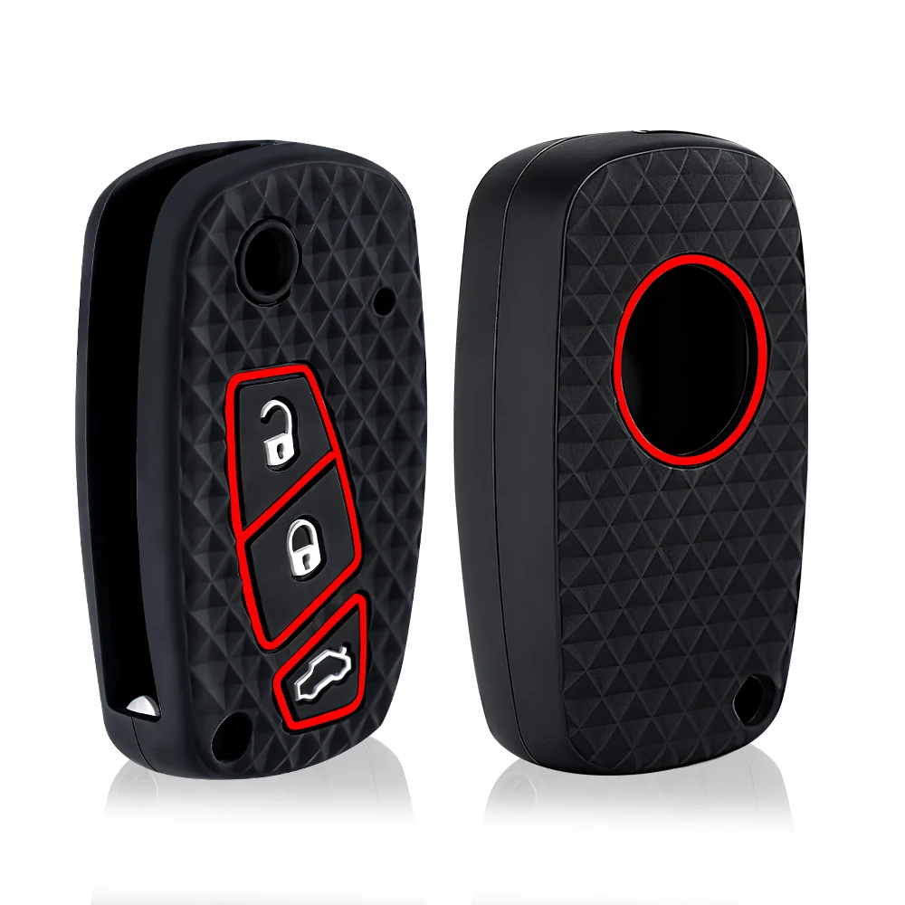 

3 Button Silicone Key Ring Case Cover Shell Holder For Fiat Ducato Bravo 500 Doblo Grande Minibus Peugeot Boxer Citroen Relay