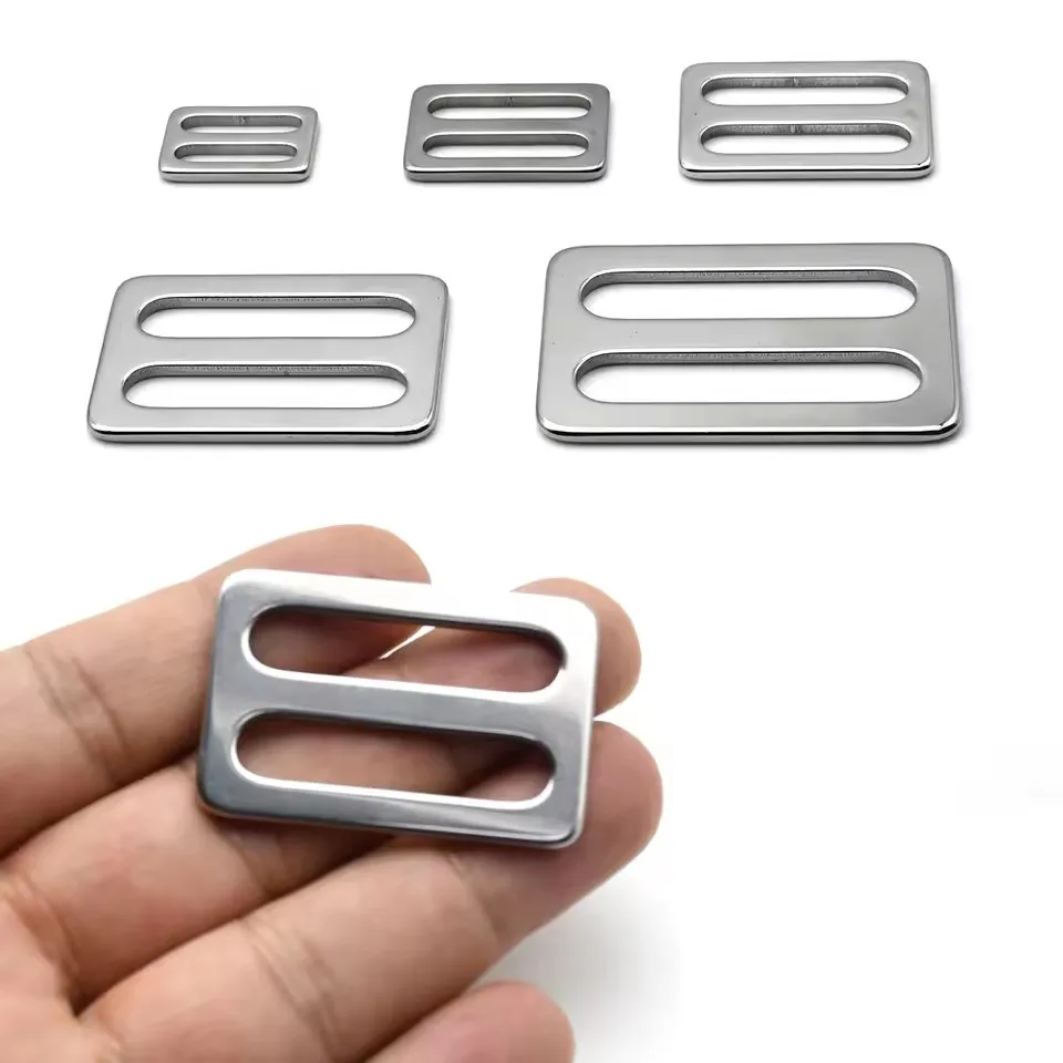 

20/25/32/38/50mm Stainless Steel Tri-Glides Slider Buckles for Bag Strap Carabiner Clip Buckle Pet Collar Belt Adjust Ring Clasp