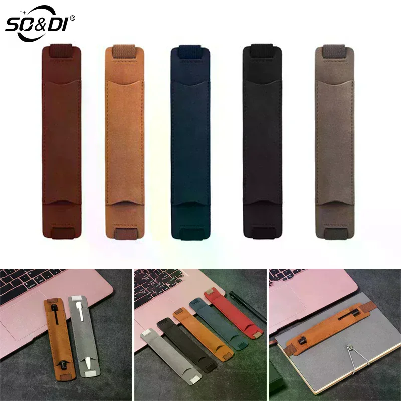 1Pcs Adjustable Elastic Band Pen Holder PU Leather Pen Sleeve Pouch Elastic Notebook Pen Holder 8-1.5 Inch Detachable