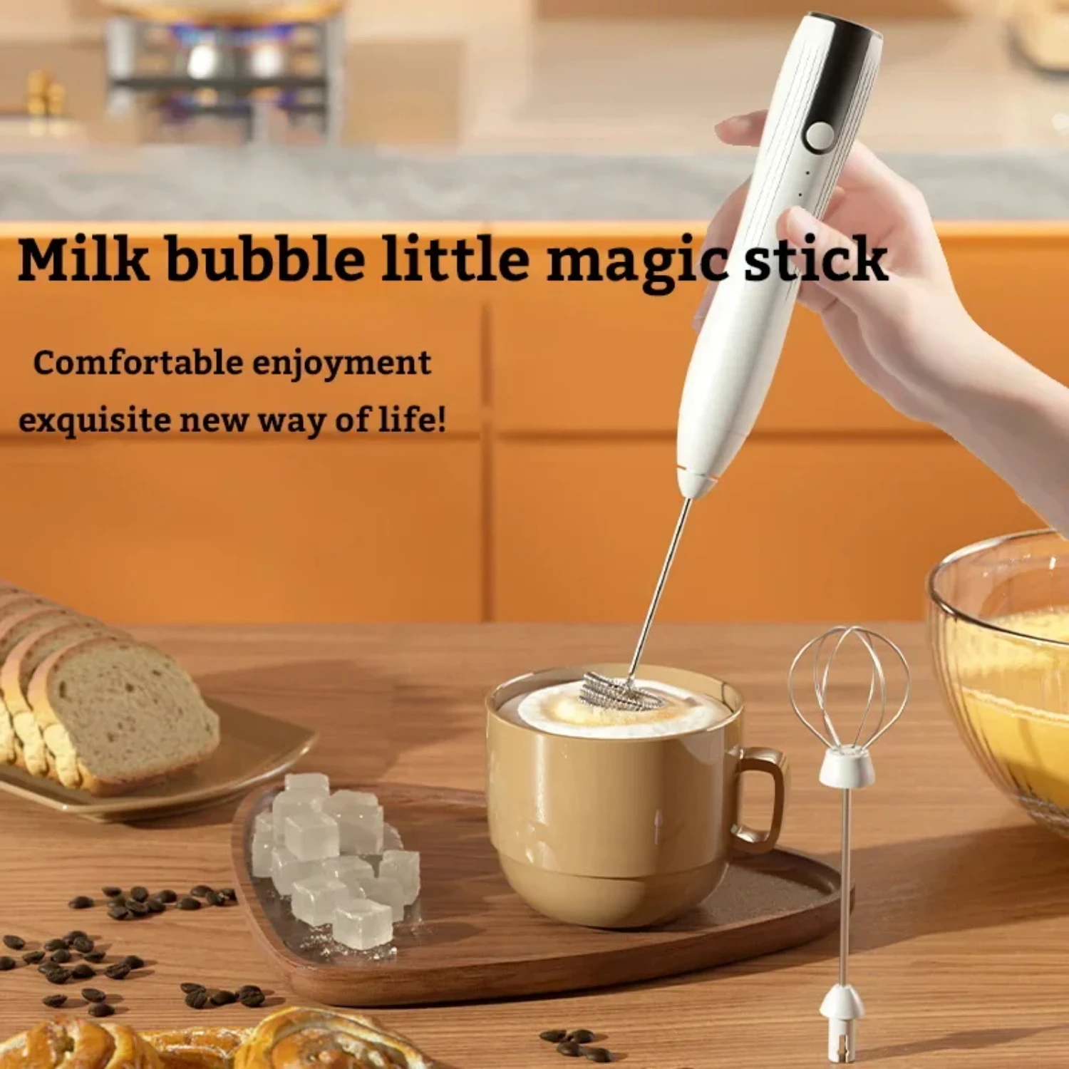 

Versatile and portable USB rechargeable electric milk frother - Handheld foam maker for creamy beverages - Barista-quality froth