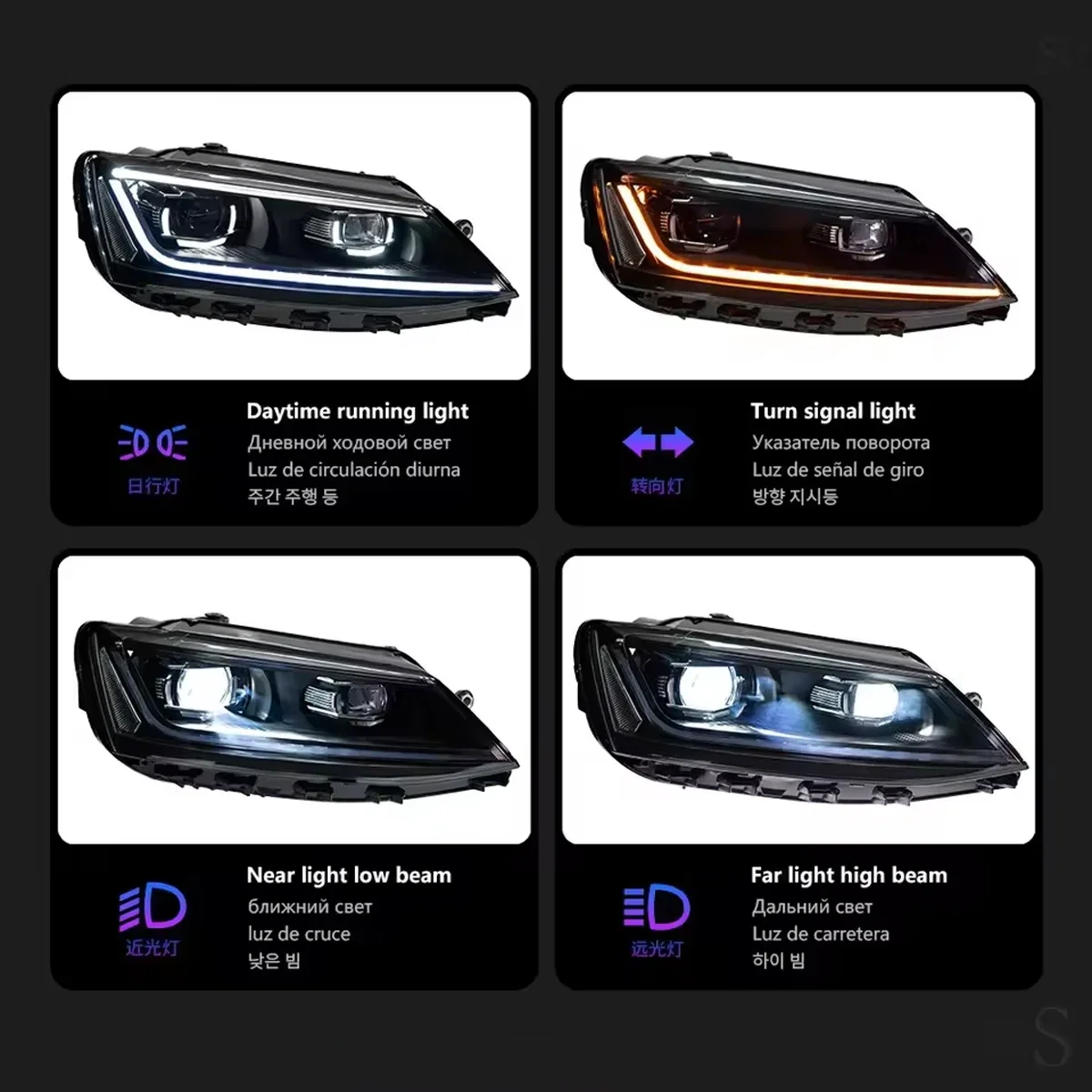 نوع جديد LED رئيس مصباح ترقية تعديل لشركة فولكس فاجن جيتا MK6 LED المصابيح الأمامية 2011-2018 ديناميكية إشارة رئيس مصباح اكسسوارات السيارات