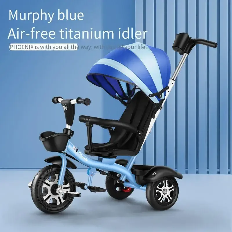 Three-wheeled Baby Stroller Multifunctional Pedal Car Lightweight Stroller Two-way Swivel Seat Three-wheeled Baby Stroller