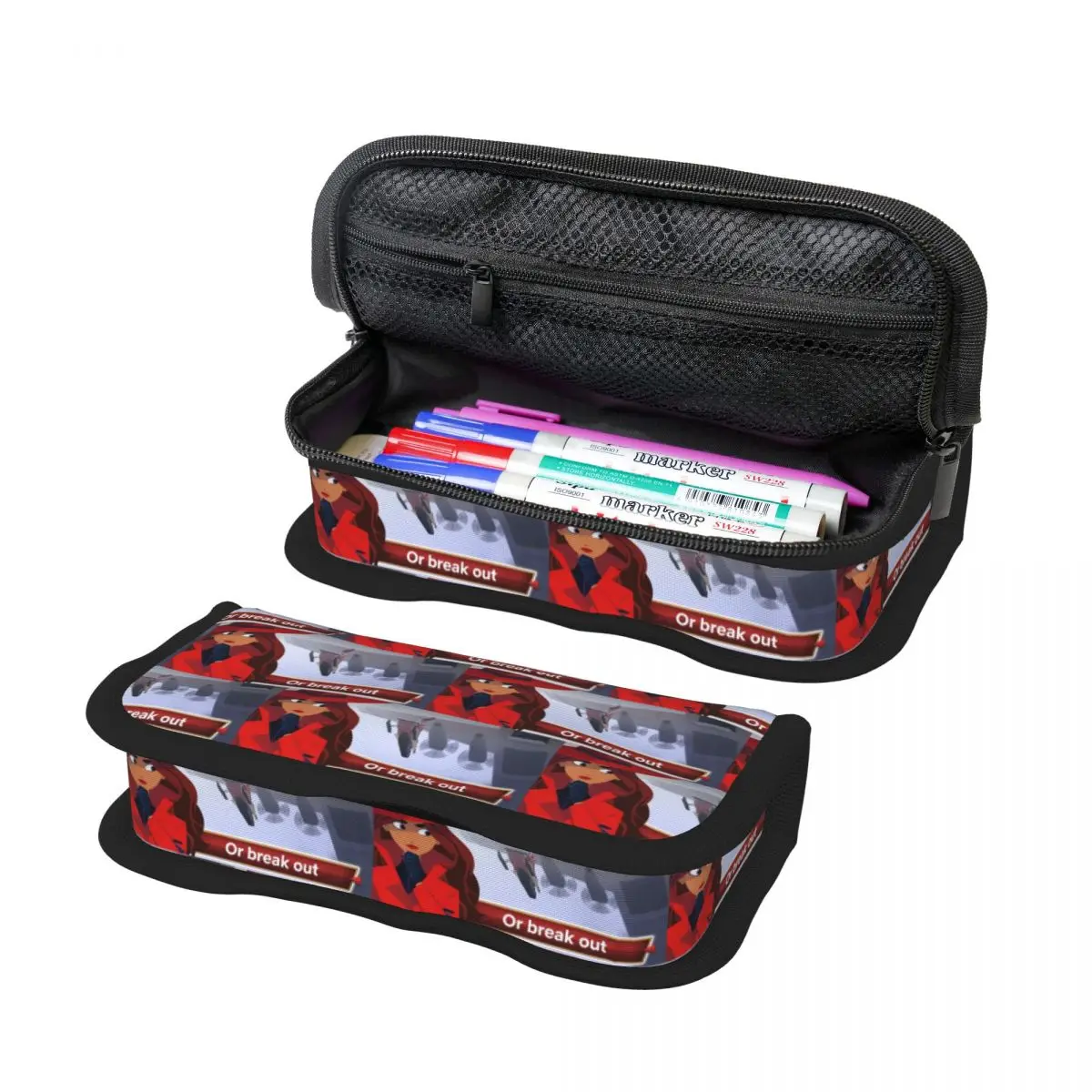 Estuche para lápices de la serie animada Carmen Sandiego para niños, caja para bolígrafos escolares, bolsa para lápices, suministros de papelería, bolsa para guardar bolígrafos