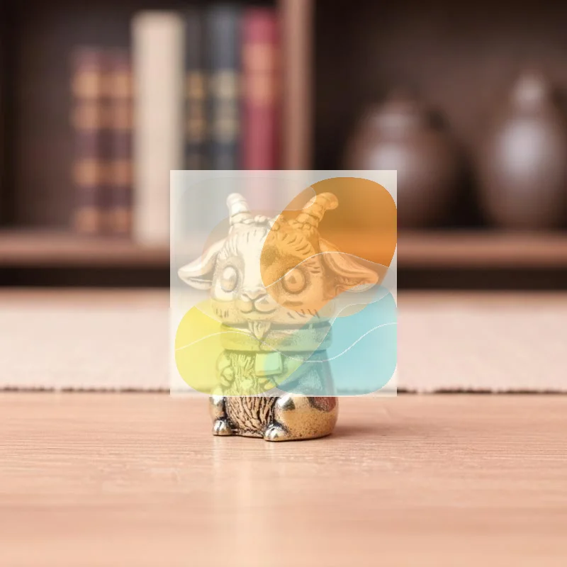 1Pcs Solid Brass Zodiac Sheep Statue Tabletop Ornament Auspicious Craft Decor